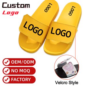Customized Slippers With Logo For Summer, Wholesale Velcro Slippers, Adjustable Upper