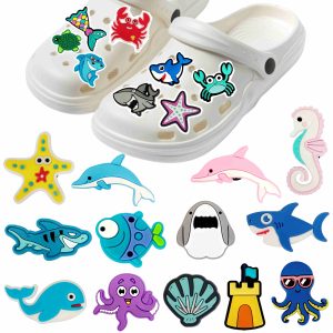 Summer Ocean Style Charms for Crocs, Rubber Shoe Decoration