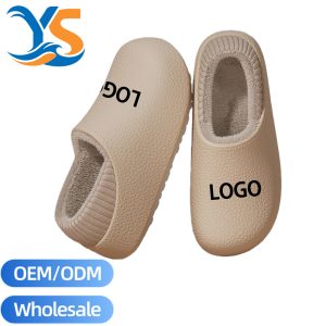 Bulk Closed Toe EVA Slippers, Lined Fuzzy Warm Indoor Slipper Supply