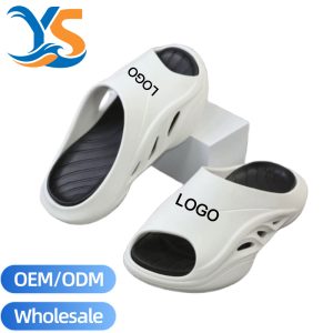 Bulk Side Cutout EVA Sport Slippers, Solid Thick Platform Slides With Detachable Insole Wholesale Supply