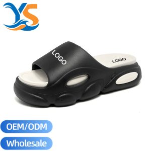 Bulk Contrast Color Bubble Platform EVA Slippers, Detachable Insole Sport Slides Wholesale Supply
