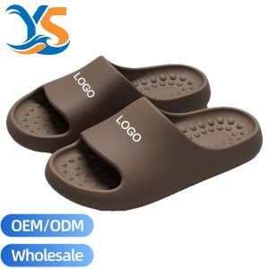 Bulk Solid Color Massage EVA Slippers, Thick Platform Acupoint Slide Wholesale Supply