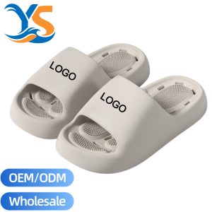 Bulk Solid Color Acupoint Massage EVA Slippers, Thick Platform Slides With Hollow Drainage Design Wholesale Supply