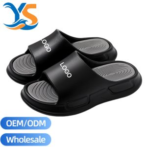 Bulk Two-Tone EVA Sport Slippers, Solid Thick Platform Contrast Color Slides Wholesale Supply