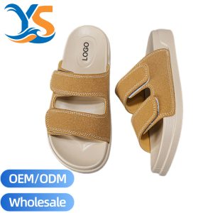 Bulk Adjustable Strap Unisex Slippers, Textile Upper EVA Sole Slipper Supply