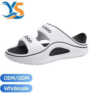 Bulk Unisex Double Strap Sport Slippers, EVA Slide Slippers With Detachable Insole Wholesale Supply